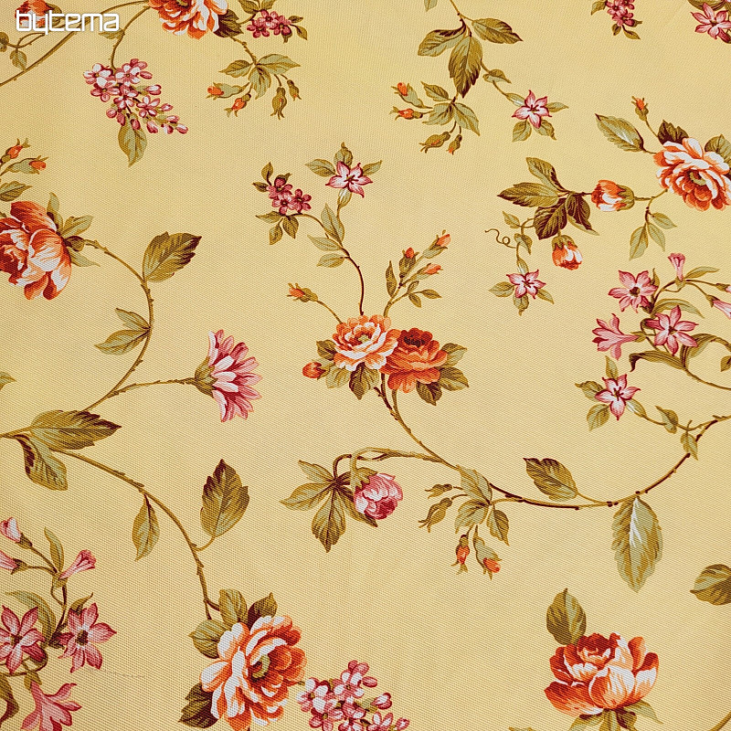Tessuto decorativo CAÉSAR GIALLO FIORE PICCOLO