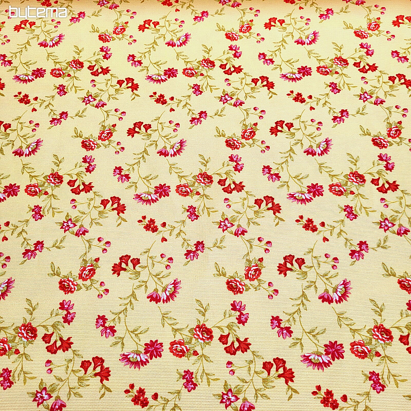 Tessuto decorativo RÓMULO GIALLO MINI FIORE