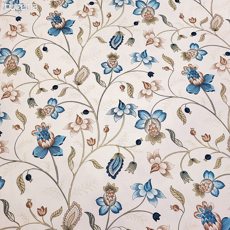 Tessuto decorativo DAKOTA BLUE FIORI PICCOLI