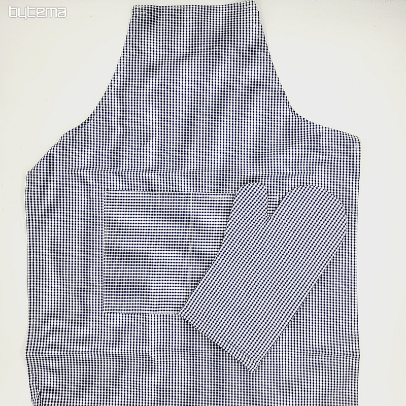 GREMBIULE CON GUANTI a quadri blu