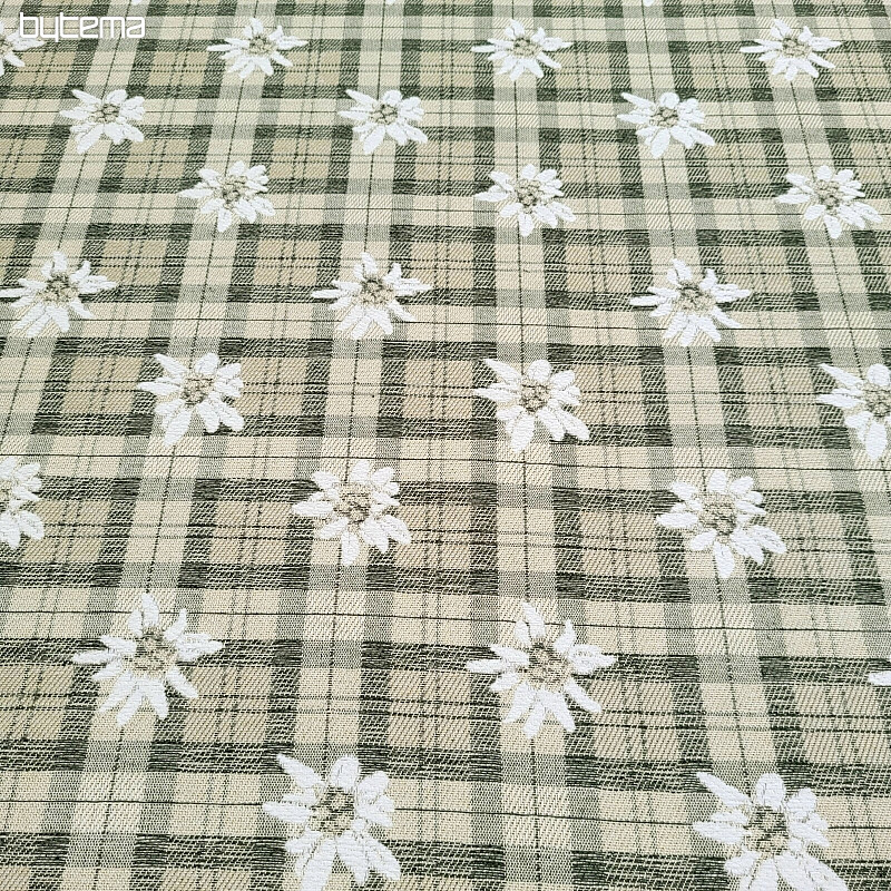 Tessuto decorativo lussuoso FIORI E DIAMANTI verde