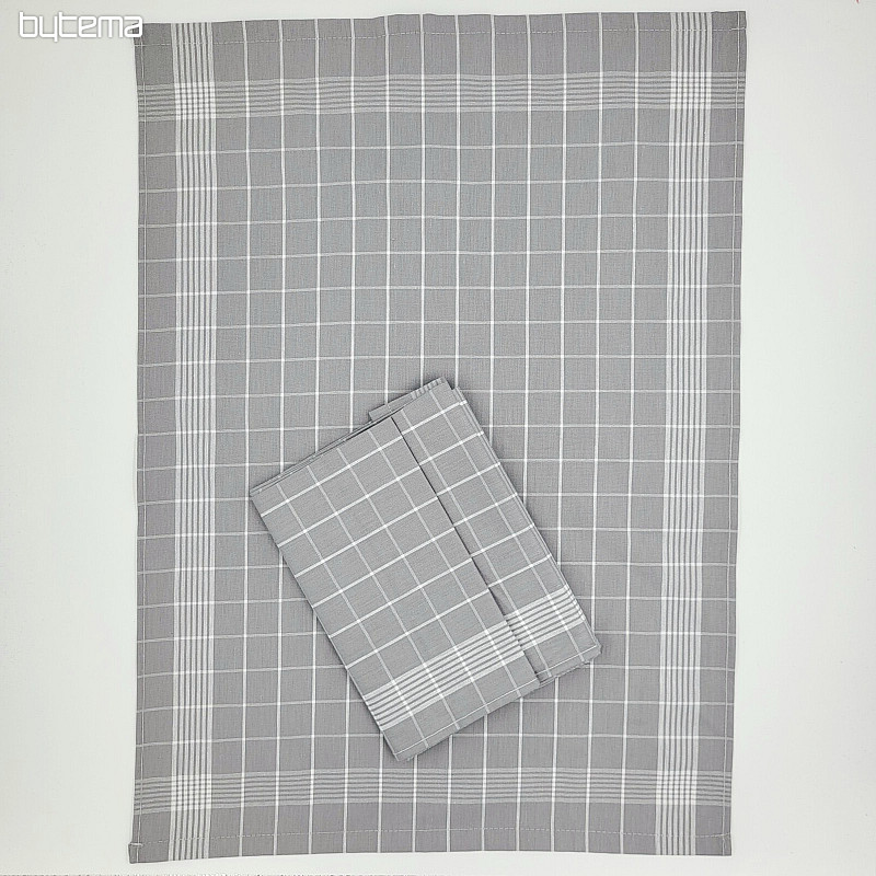 Asciugamani in cotone a quadri grigio chiaro