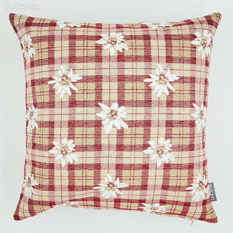 Federa decorativa FIORI E DIAMANTI rossa