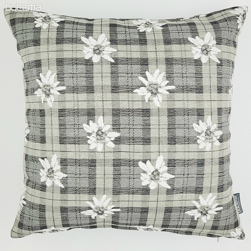 Federa decorativa FIORI E DIAMANTI grigio