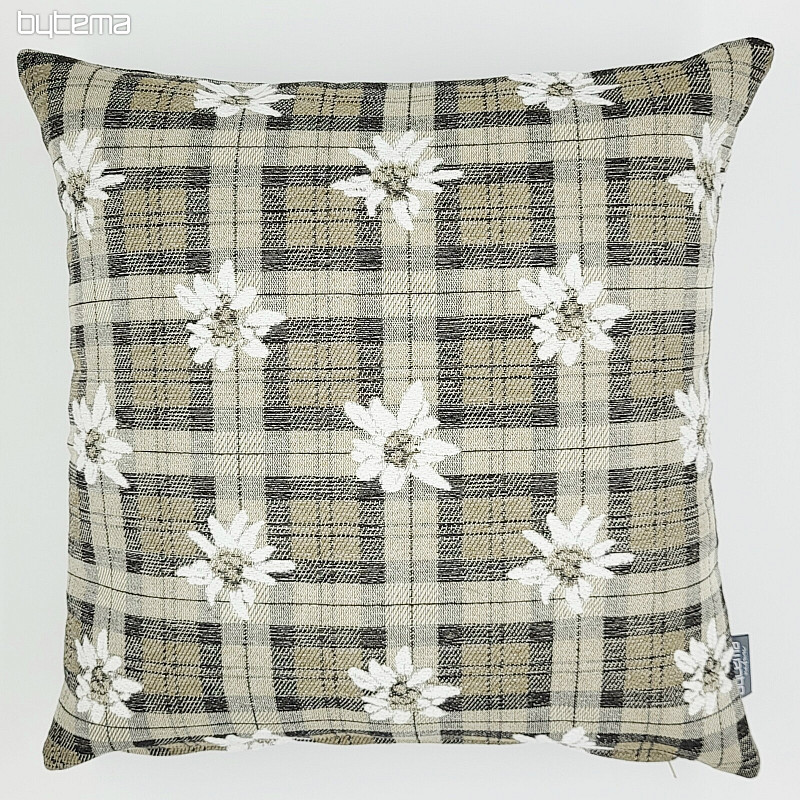Federa decorativa FIORI E DIAMANTI marrone chiaro