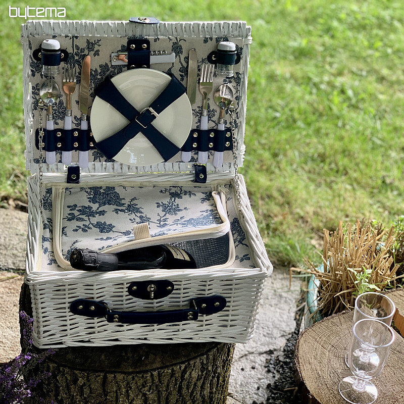 Cestino da picnic GARDEN bianco per 2 persone