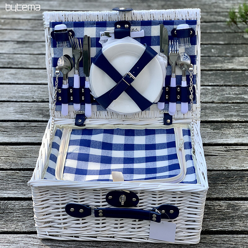 Cestino da picnic GARDEN bianco per 4 persone