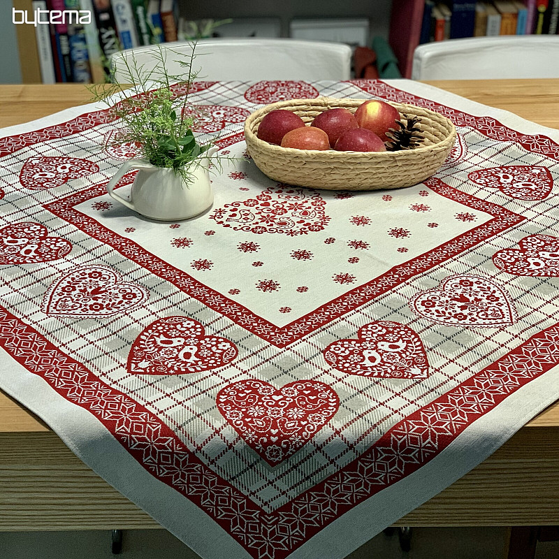 Tovaglia e sciarpa in arazzo CUORE IN KARA