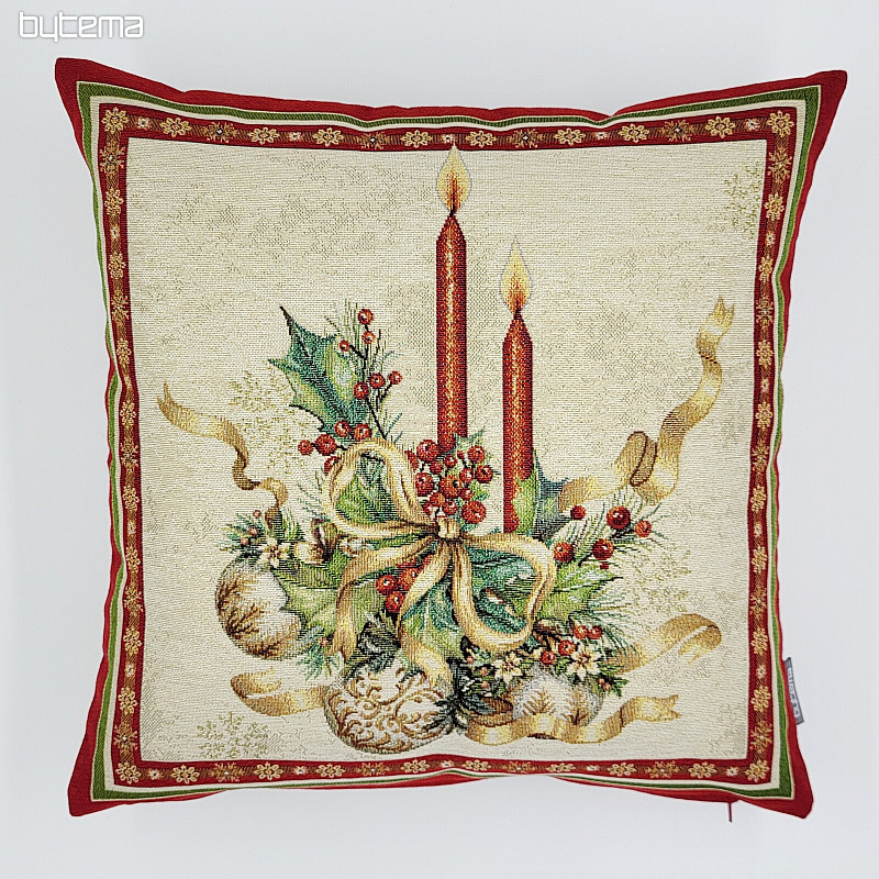 Copertura per arazzo natalizio CANDELE FIAMMINANTI con finiture rosse