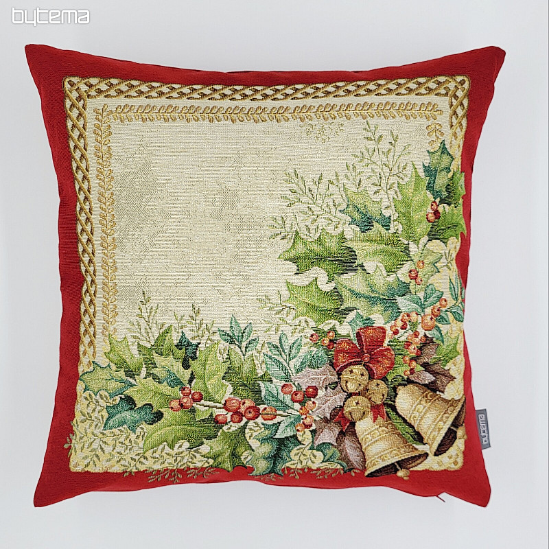 Copertura per arazzo natalizio GOLDEN BELLS con finiture rosse