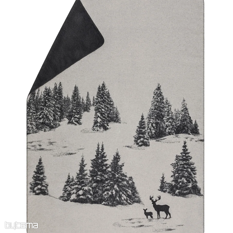 Coperta DF SAVONA SNOWY DEER grigio