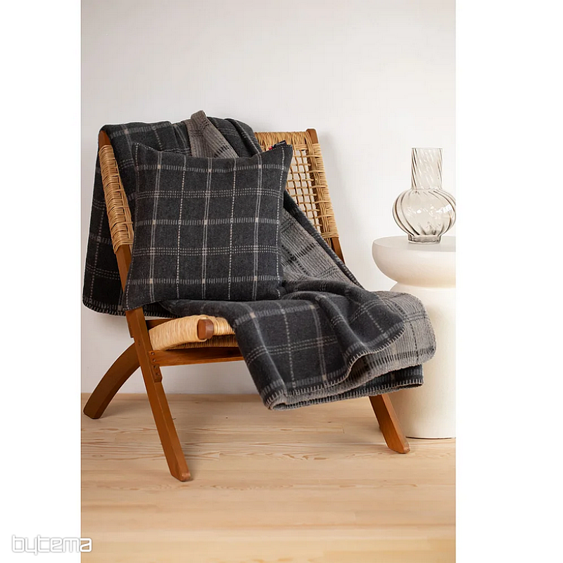 Coperta DF SAVONA A QUADRI GRIGIO SCURO