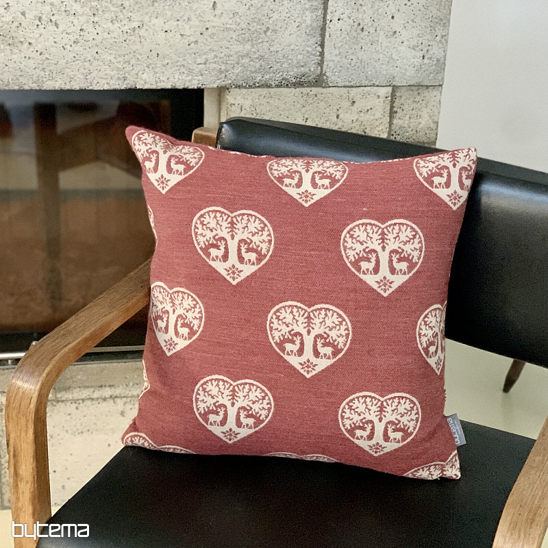 Copertina decorativa di lusso CUORE CON CERVO rosso A