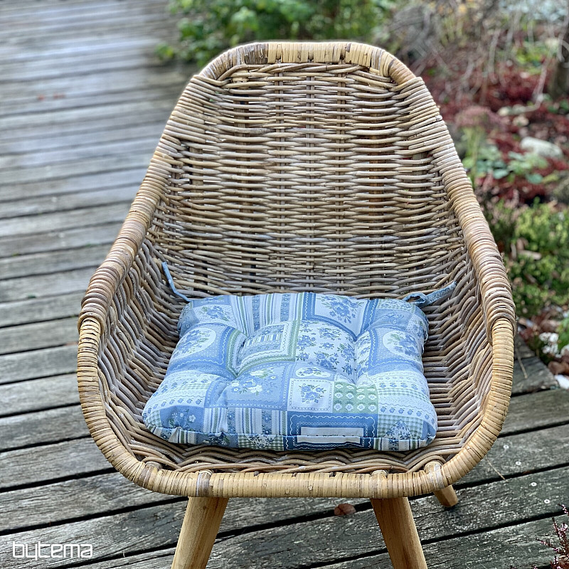 CUSCINO TOSCANA VALERY PATCHWORK blu