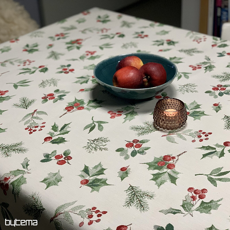 Tovaglia e sciarpa natalizia HOLLY GREEN