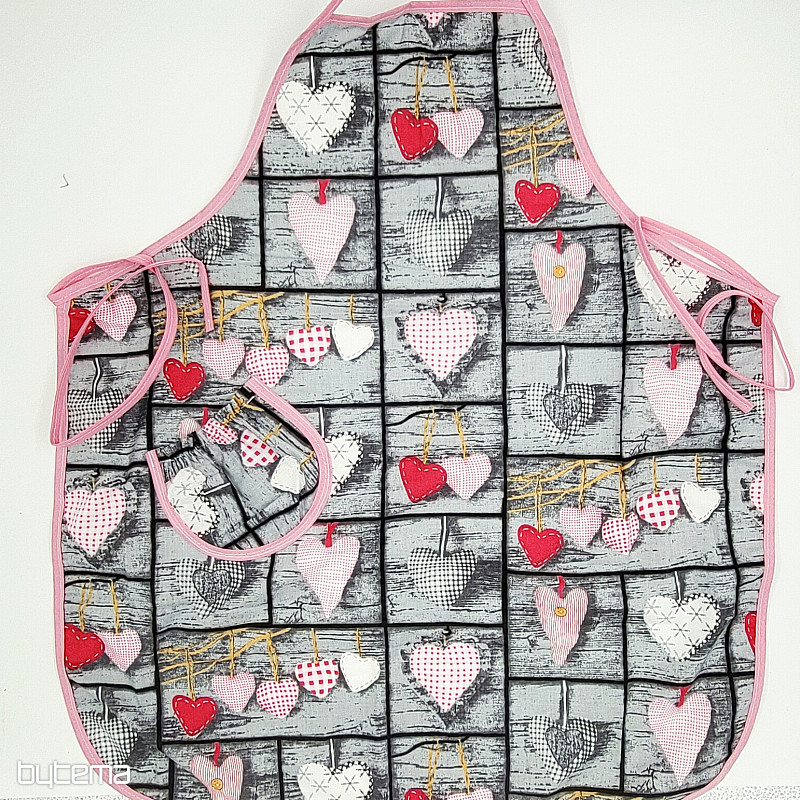 Grembiule con pettorina PATCHWORK CUORE CUCITO