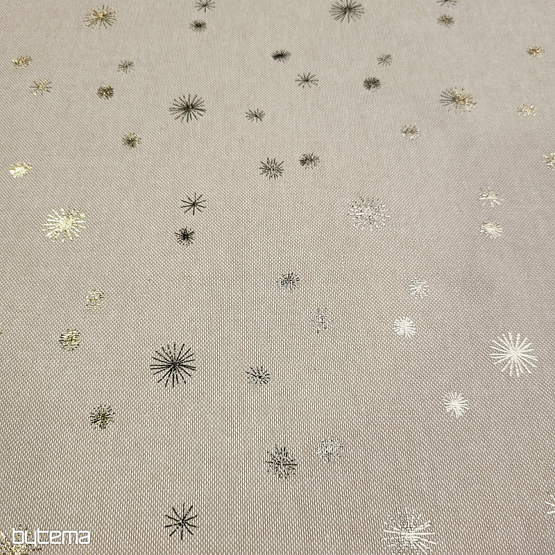 Tessuto di cotone CANVAS GOLDEN STARS sul tagliere