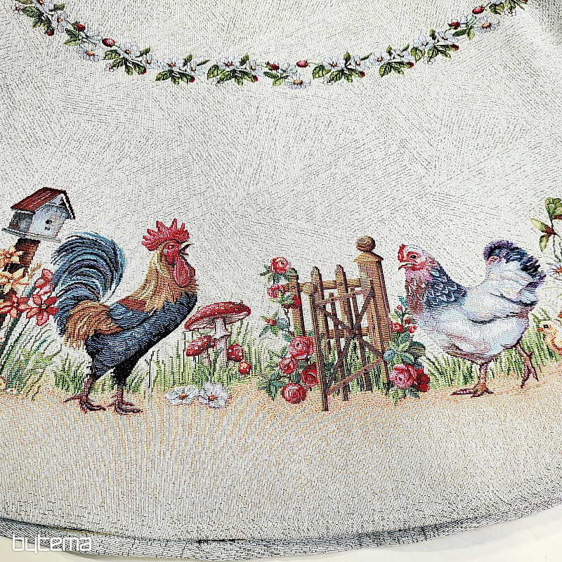 Tovaglia rotonda in arazzo ROCK BY THE FENCE