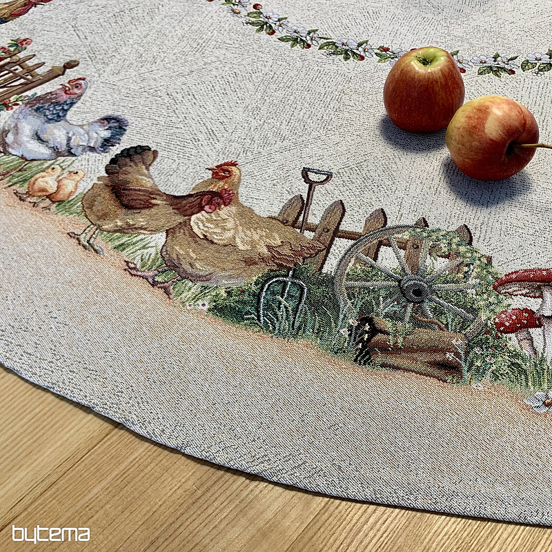 Tovaglia rotonda in arazzo ROCK BY THE FENCE