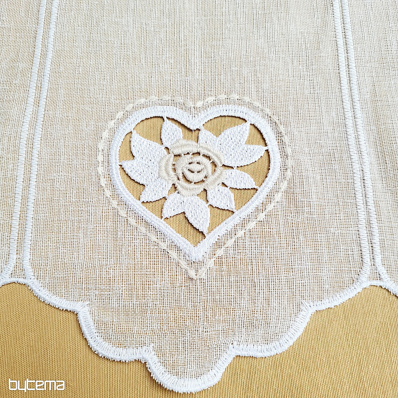 Tenda in vetro colorato CUORE BEIGE