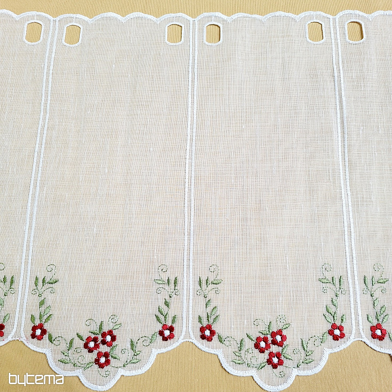 Tenda in vetro colorato FIORI ROSSI