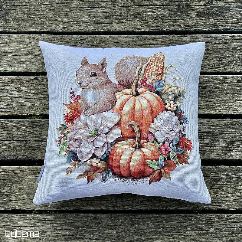 Federa per cuscino in arazzo ZUCCA E SCOIATTOLO