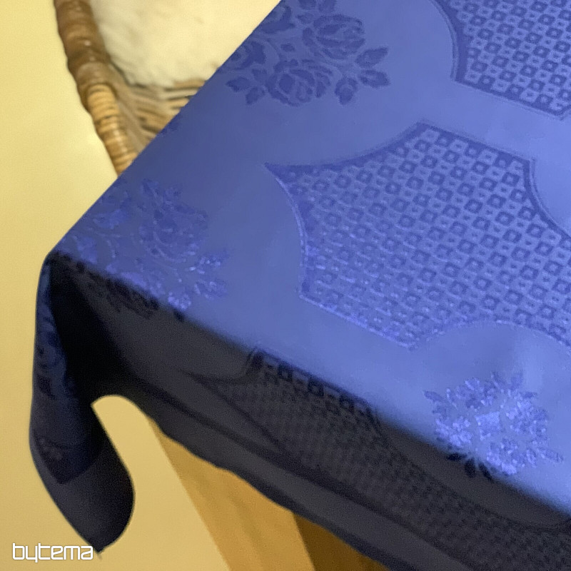 Tovaglia DAMASCO blu scuro 130 x 230