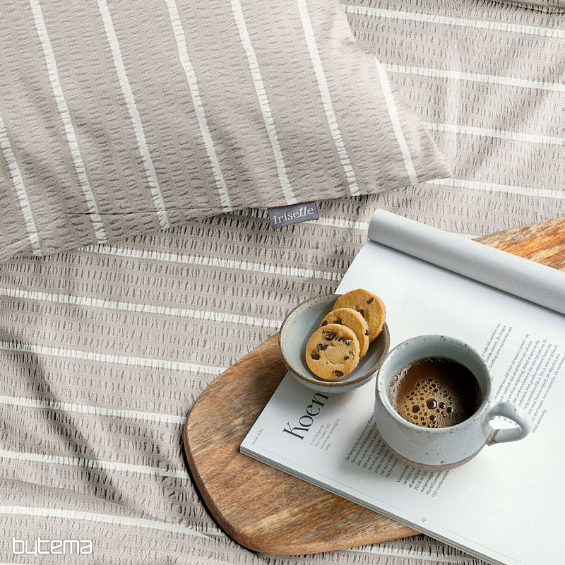 IRISETTE crêpe morbido di lusso EASY 8548-80 a righe beige