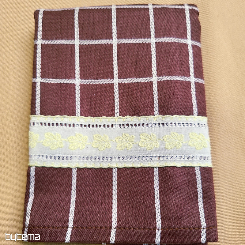 ASCIUGAMANI MARRONI DELLA NONNA CON FOGLIE