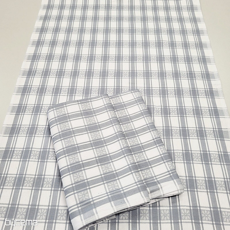 Asciugamani in cotone egiziano, scatola con fiore, grigio chiaro