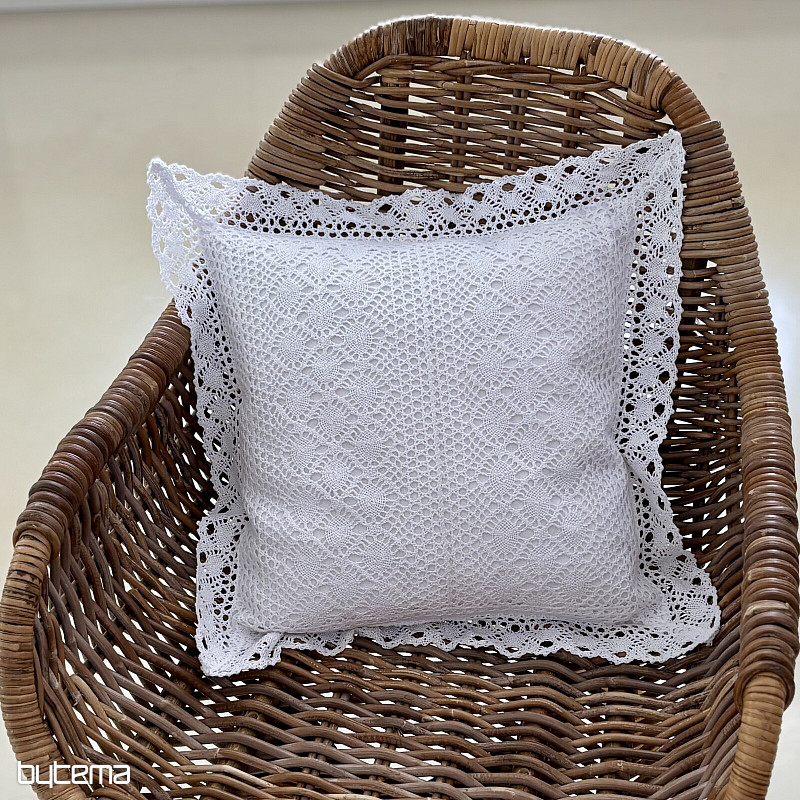 Copertura decorativa in pizzo FIORI piccoli bianchi