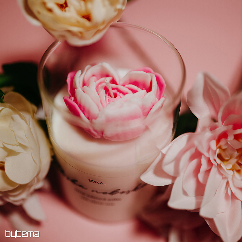 Candela profumata ai fiori HEAVENLY LOVE con coperchio
