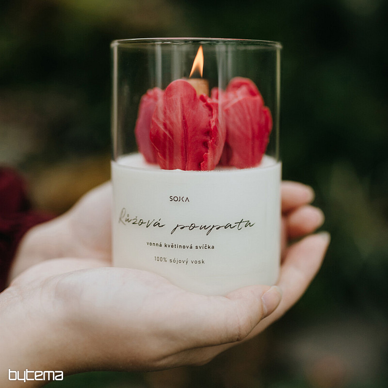 Candela profumata floreale ROSE BUDS con coperchio