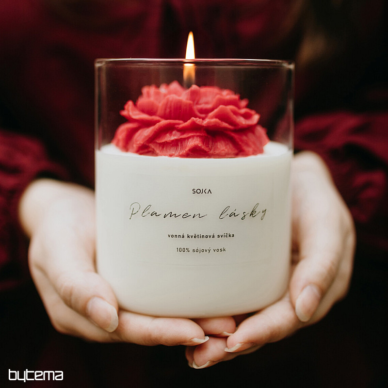 Candela profumata a forma di fiore "FLAME OF LOVE" con coperchio