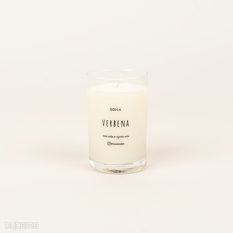 Candela di soia profumata alla verbena