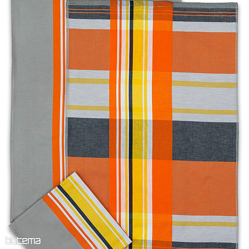 Strofinacci da cucina jacquard, mix grigio-arancio