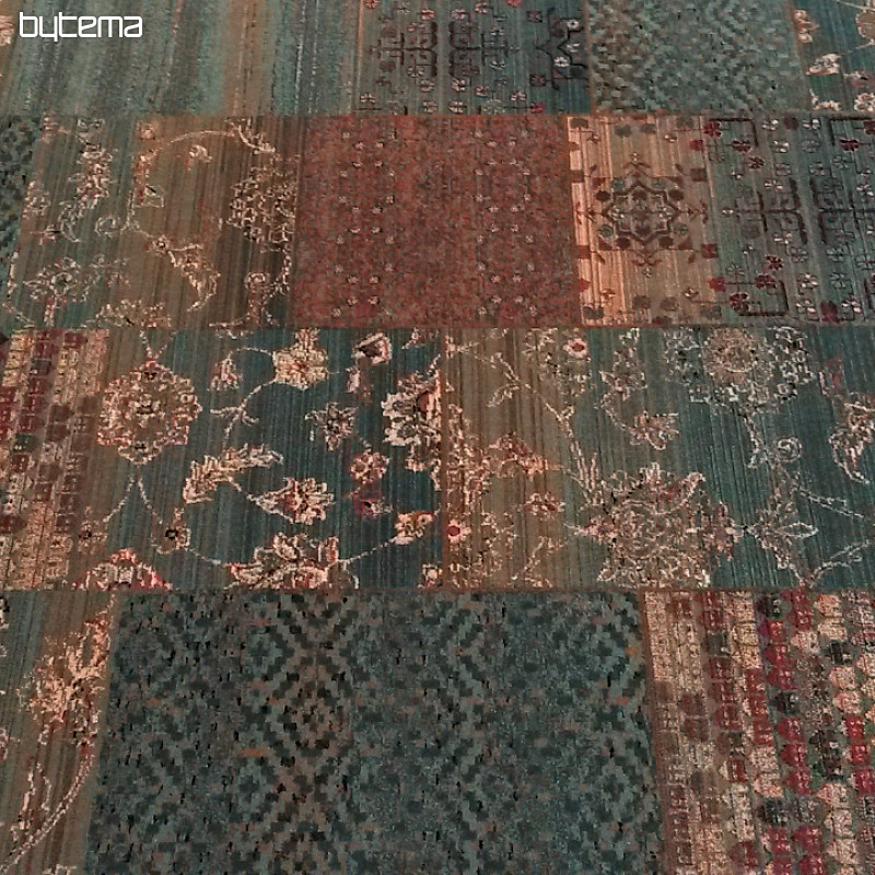 Tappeti di lana di lusso ROYAL PATCHWORK verde
