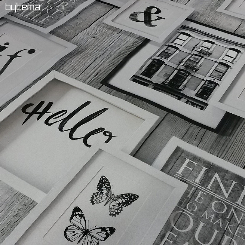 Tessuto decorativo 3D Farfalle b/n