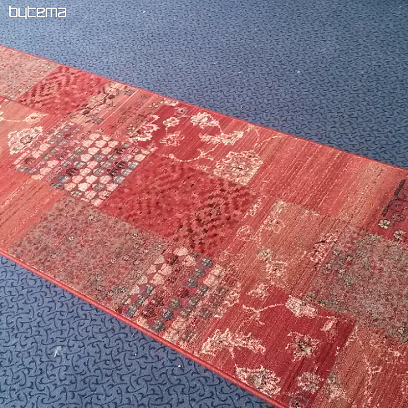 Lussuoso tappeto da corsa in lana ROYAL PATCHWORK rosso