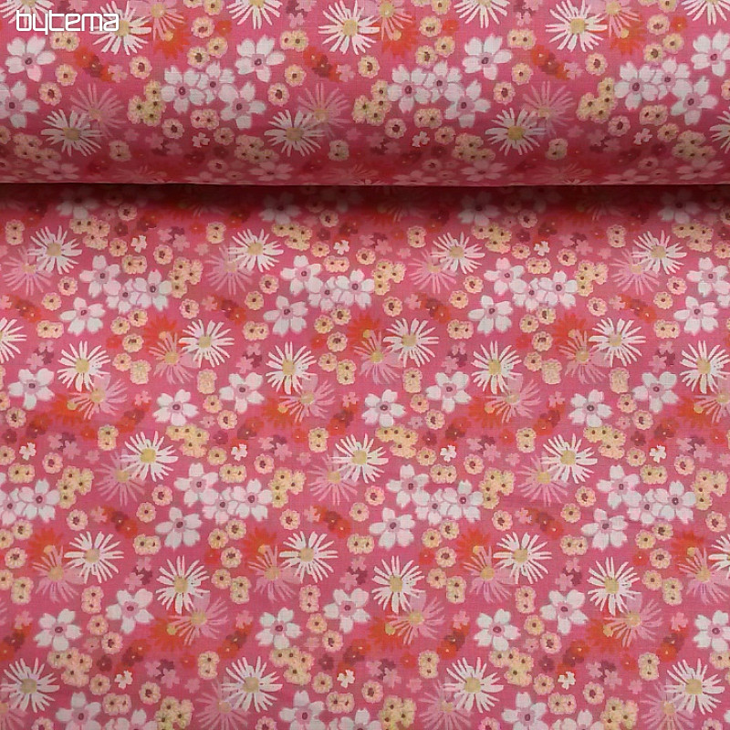 Tessuto decorativo ZINIA fiori rosa