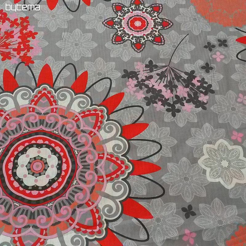 Tessuto decorativo MANDALA grande grigio