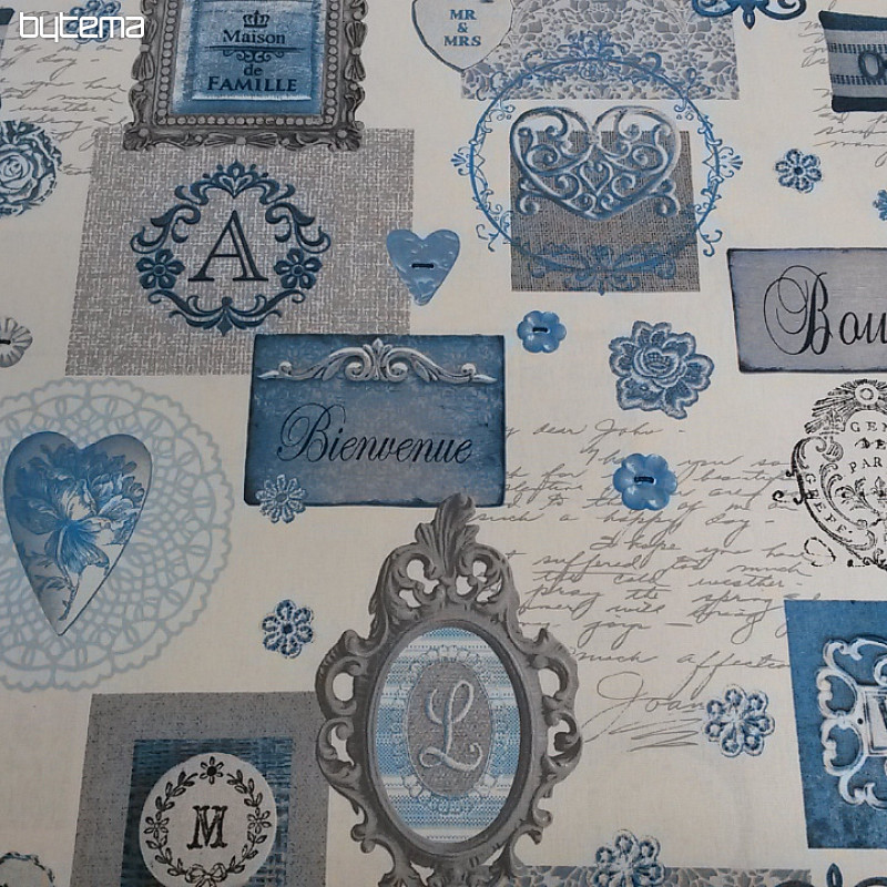 Tessuto decorativo NOSTALGIA blu
