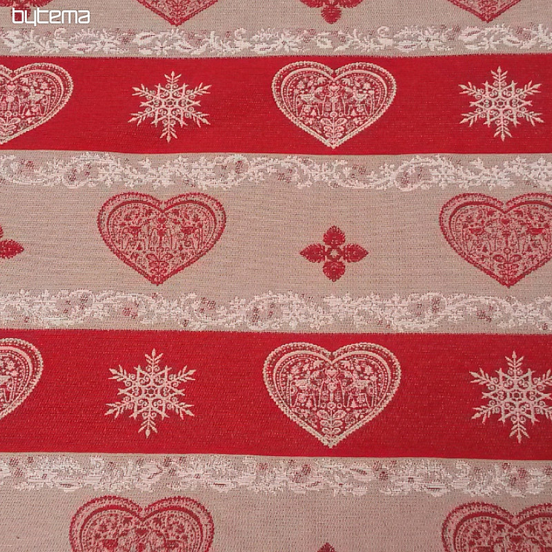Tessuto decorativo a righe jacquard rosse