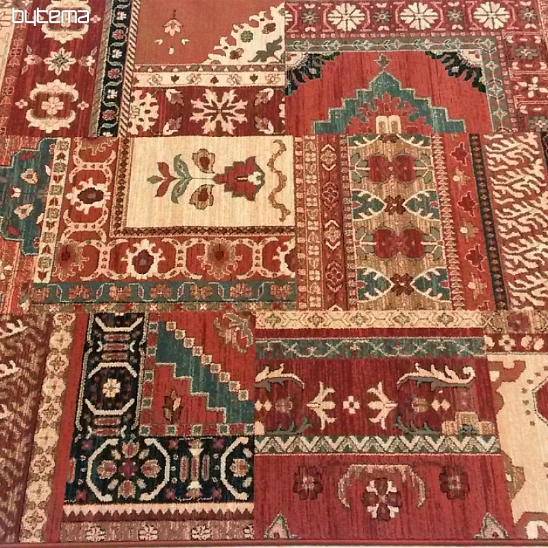 Tappeti di lana di lusso ROYAL PATCHWORK multi rosso