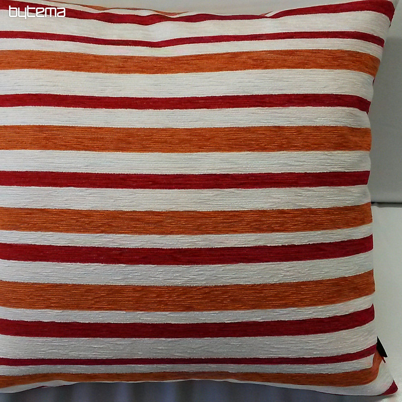 Fodera per cuscino decorativo PEKING strisce rosso-arancio