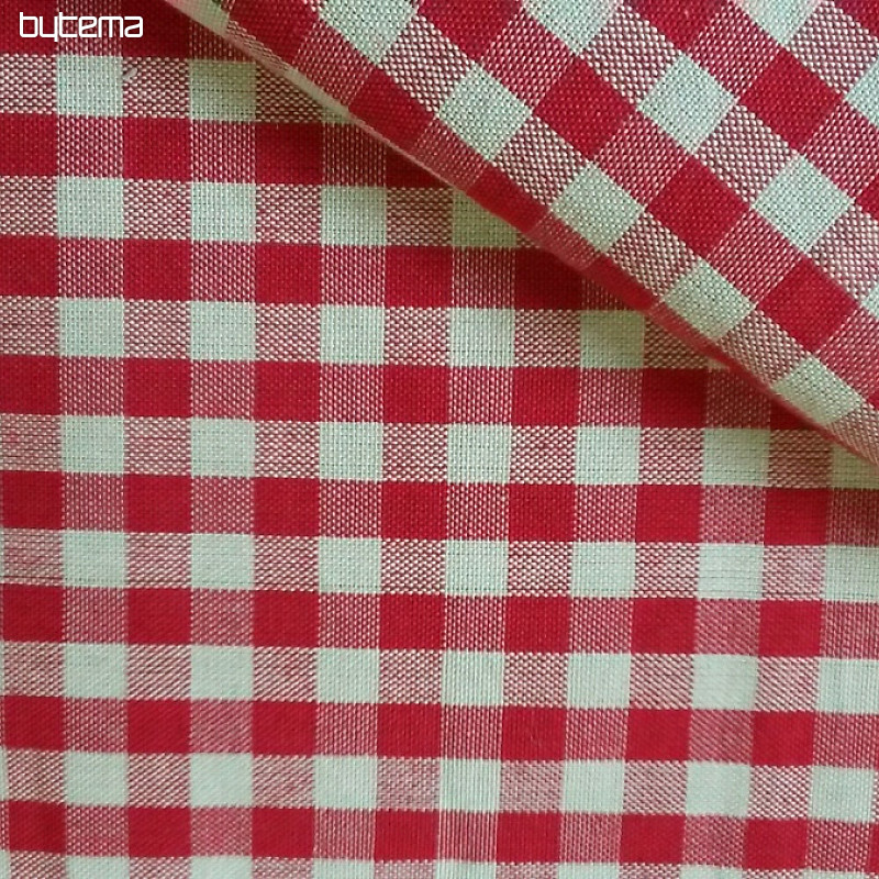 Tessuto a quadri MERIGNAC beige/rosso