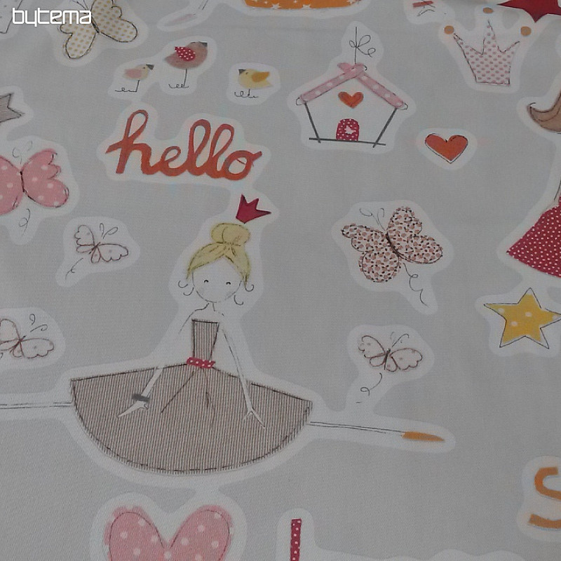 Tessuto decorativo per bambini TWIST PRINCESS arancione