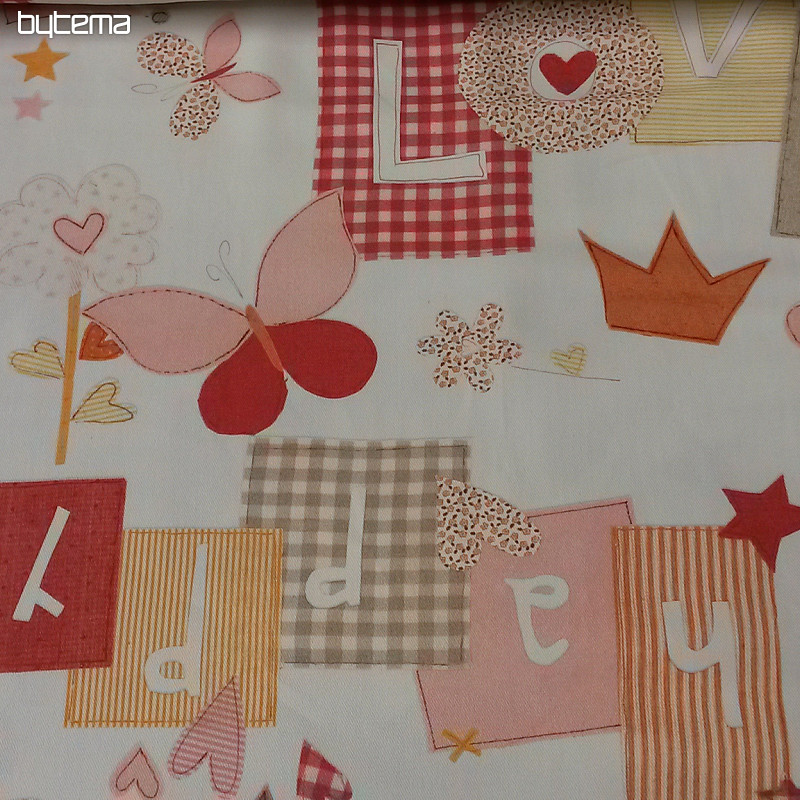 Tessuto decorativo per bambini TWIST C01 LOVE arancione
