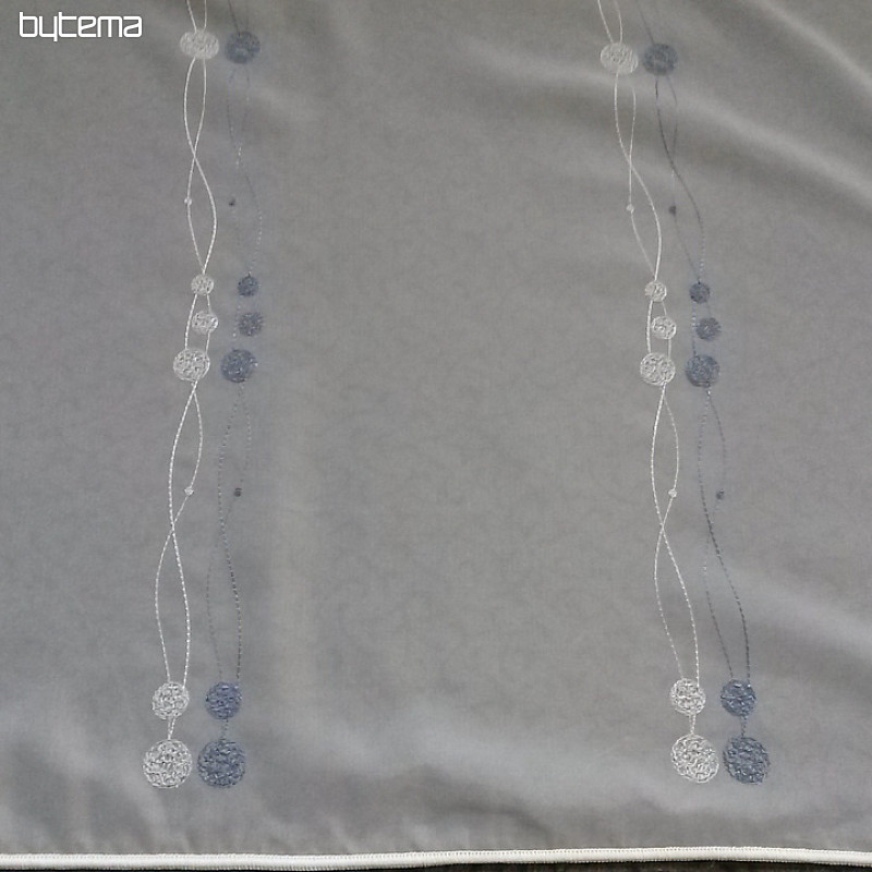 Tenda in voile con ricamo grigio-blu Gerster 11115/800