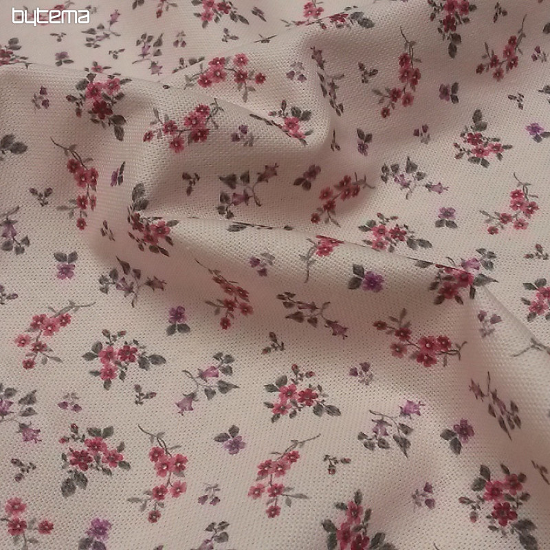 Tessuto decorativo LENNY FLOWERS rosa